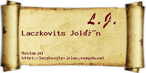 Laczkovits Jolán névjegykártya